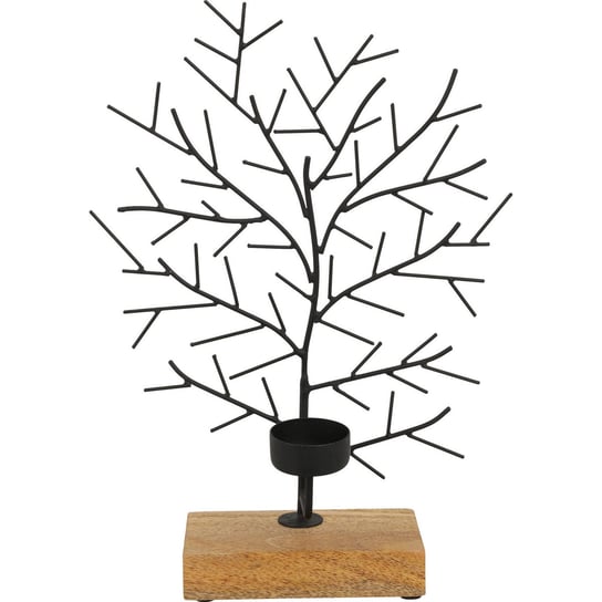 Świecznik na tealight, w kształcie drzewa, metalowy, 32 x 22 cm Home Styling Collection