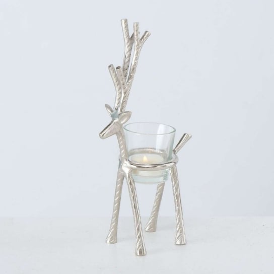 Świecznik Reindeer 27cm silver, 7 x 13 x 27 cm Dekoria