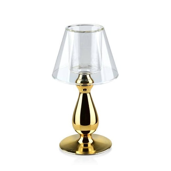 Świecznik szklany 11,5x22,5 Gold Mary Affek Design