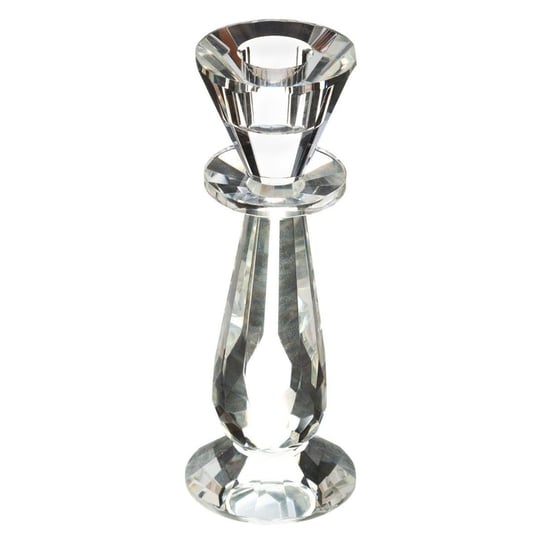 Świecznik szklany ATMOSPHERA, srebrny, 17 cm Atmosphera