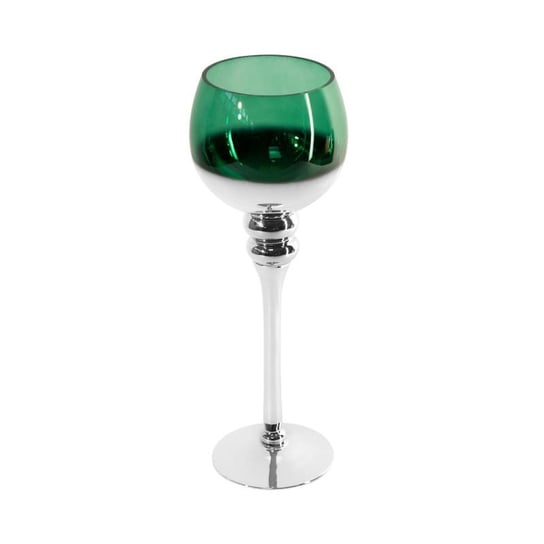 Świecznik szklany CLOE 12X35 ciemny zielony Eurofirany