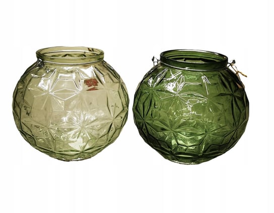 Świecznik szklany dekoracyjny kula zielony 21 cm Boltze
