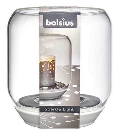 Świecznik szklany do świec BOLSIUS Sparkle Light 130/121 MIRROR Bolsius