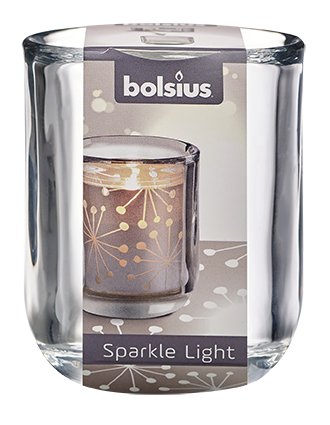Świecznik szklany do świec BOLSIUS Sparkle Light 87/71 CLASSIC Bolsius