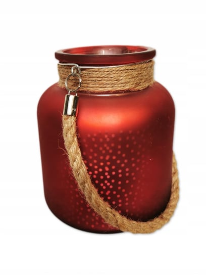 Świecznik szklany na tealight czerwony 16 cm Boltze