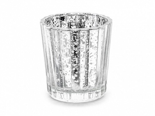 Świecznik szklany srebrny podstawka na świeczkę Inna marka
