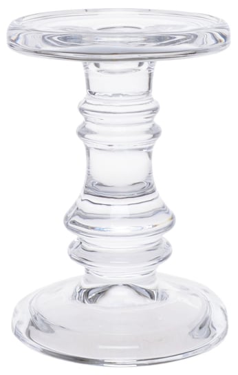 Świecznik szklany z kulką EWAX W-180115, 10x18 cm Ewax