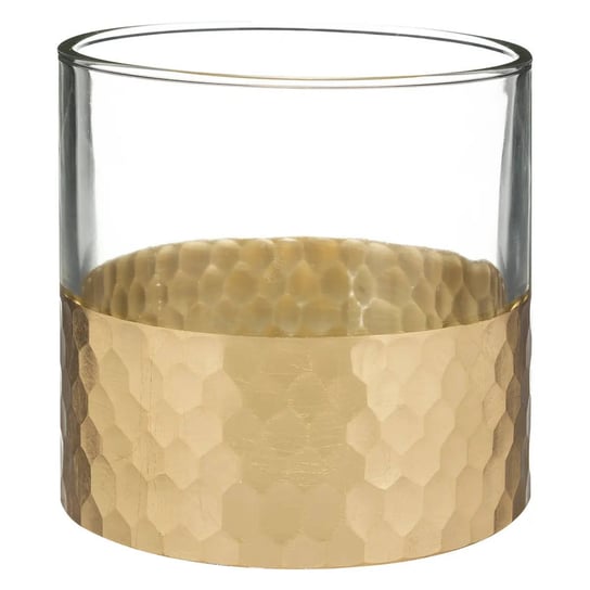 Świecznik szklany ze złotym zdobieniem, Ø 7,3 cm Atmosphera