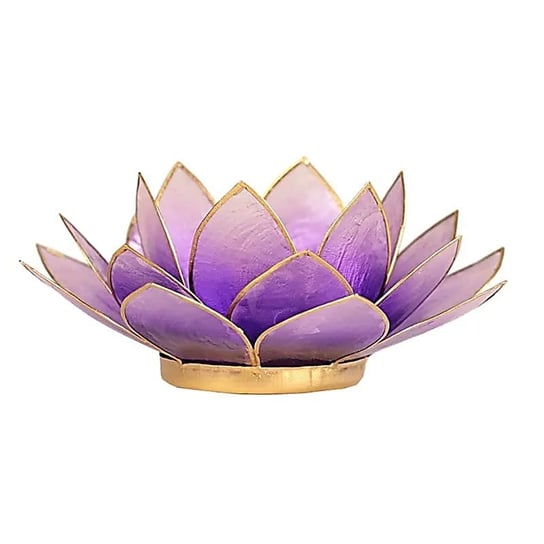 Świecznik tealight podgrzewacz kwiat lotosu  jasnofioletowo-złoty 13,5cm Phoenix Import