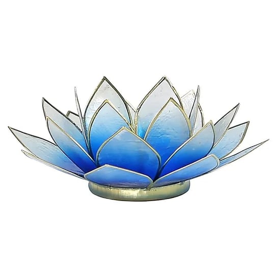 Świecznik tealight podgrzewacz kwiat lotosu jasnoniebieski 13,5cm Phoenix Import