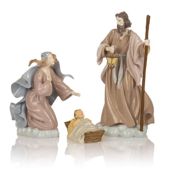 Święta Rodzina Pastelowe Figurki Zestaw Figurek Do Szopki Kolekcja Ceramico Na Boże Narodzenie Święte Miasto