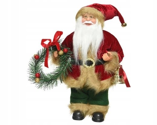 Święty Mikołaj Figurka Świąteczna Czerwona 30 Cm Kaemingk