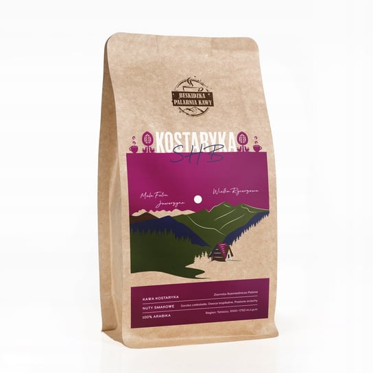 ŚWIEŻO PALONA KAWA ZIARNISTA KOSTARYKA SHB 250G 100% ARABICA SPECIALITY Beskidzka Palarnia Kawy