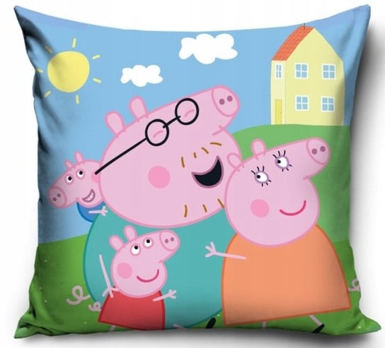 ŚWINKA PEPPA rodzina poszewka na poduszkę jasiek 40x40 welurowa VELVET Carbotex