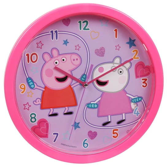 Świnka Peppa Różowy Zegar Ścienny Analogowy 25 Cm sarcia.eu
