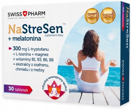 Swisspharm, Nastresen + Melatonina Sen Stres, 30tab Suplement diety Swisspharm