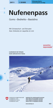 Swisstopo 1 : 50 000 Nufenenpass Skitourenkarte Bundesamt Fur Landestopog, Swisstopo