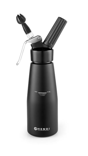 Syfon do bitej śmietany, HENDI 0,5L, czarny, ø80x(H)260mm Hendi