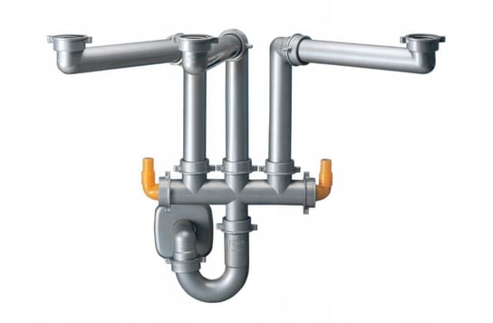 SYFON LIRA SPAZIO 3 oszczędzający miejsce do zlewozmywaków trzykomorowych Lira