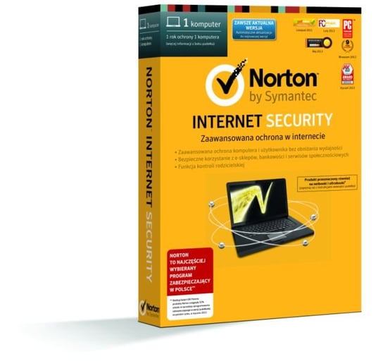 Symantec Norton Internet Security 2014 PL Attach, 1użytkownik, licencja na rok Symantec
