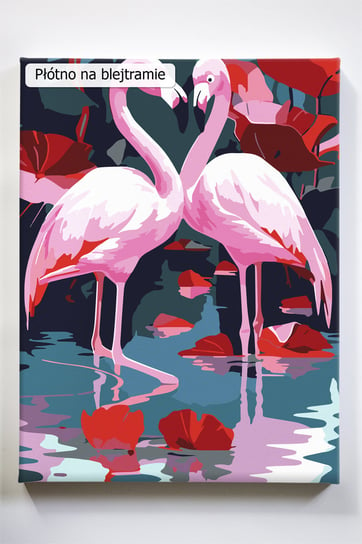 Symbol miłości, flamingi, ptaki, malowanie po numerach Akrylowo