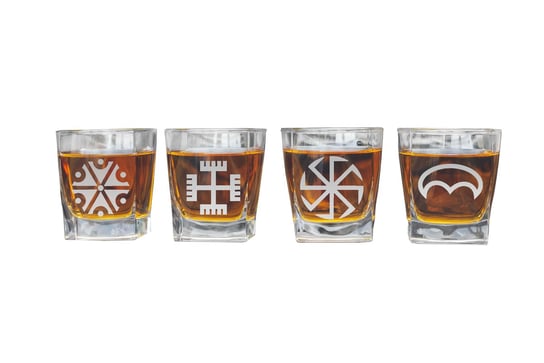 Symbole Słowian Zestaw 4 Szklanek Do Whisky Gift Story