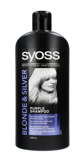 Syoss, Blonde & Silver, szampon neutralizujący żółte tony do włosów blond i siwych, 500 ml Syoss