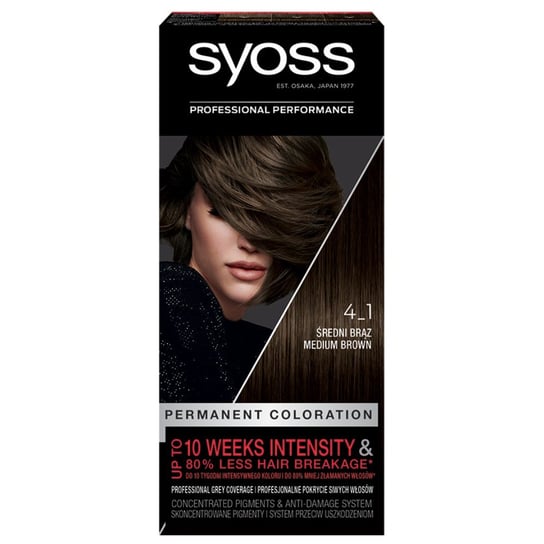 Syoss, Color, farba do włosów 4-1 Średni Brąz Syoss
