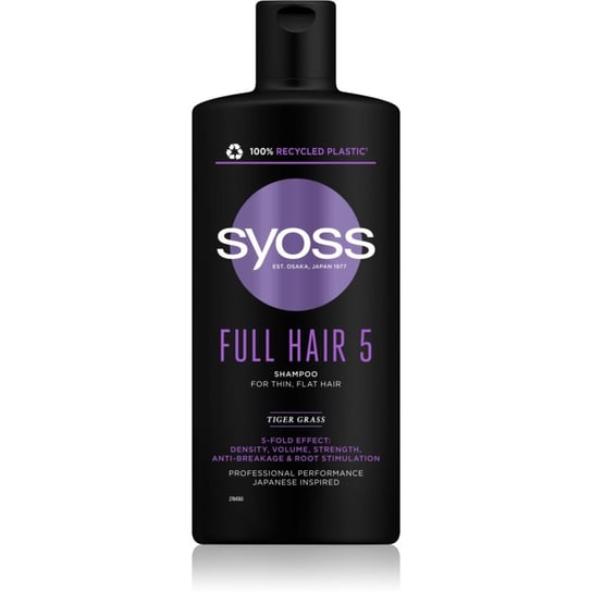 Syoss Full Hair 5 szampon do włosów cienkich dodający objętości i witalności 440 ml Syoss