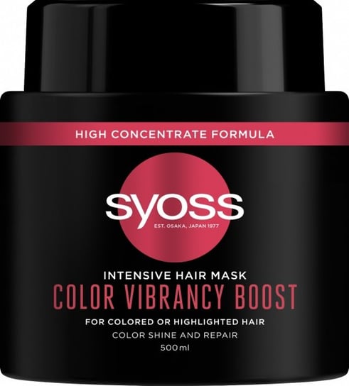Syoss, Intensive Hair Mask Color Vibrancy Boost intensywnie regenerująca maska do włosów farbowanych i rozjaśnianych 500ml Syoss