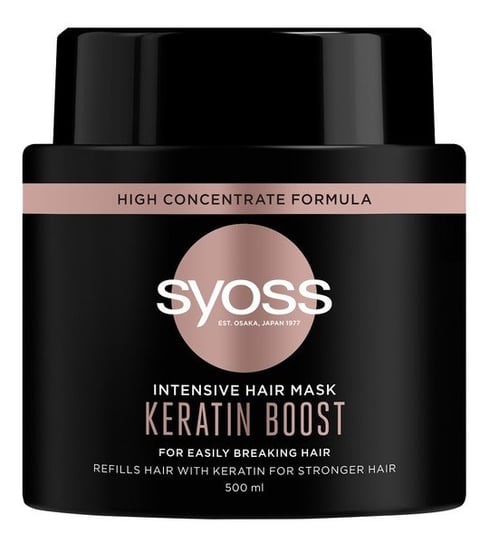 Syoss, Intensive hair mask keratin boost, Intensywnie regenerująca maska do włosów bardzo łamliwych, 500 ml Syoss