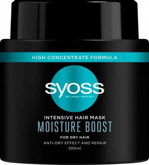 Syoss, Intensive Hair Mask Moisture Boost intensywnie regenerująca maska  do włosów suchych i osłabionych 500ml Syoss