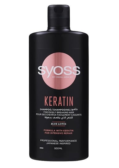 Syoss, Keratin, Szampon przeciw łamliwości włosów, 500 ml Syoss