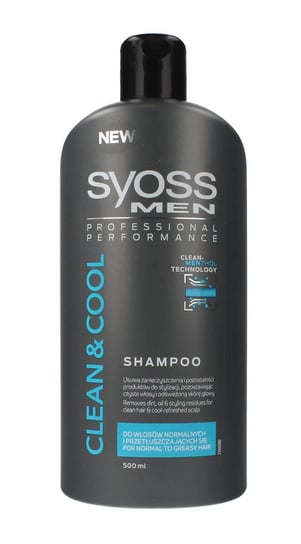 Syoss, Men Clean & Cool, szampon do włosów normalnych i przetłuszczających się, 500 ml Syoss