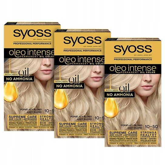 Syoss Oleo Intense Farba 10-50 Popielaty Blond 3szt. Syoss