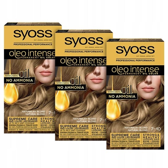 Syoss Oleo Intense Farba 7-10 Naturalny Blond x 3 szt Syoss