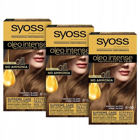 Syoss Oleo Intense Farba 8-60 Miodowy Blond x 3szt. Syoss