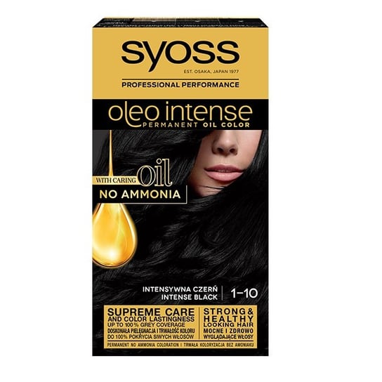 Syoss, Oleo Intense, farba do włosów, 1-10 Intensywna czerń Syoss