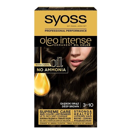 Syoss, Oleo Intense, farba do włosów, 3-10 Głęboki brąz Syoss