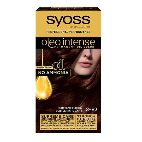 Syoss, Oleo Intense, farba do włosów, 3-82 Subtelny mahoń Syoss