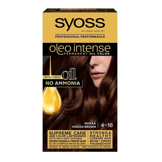 Syoss, Oleo Intense, farba do włosów, 4-18 Mokka Syoss