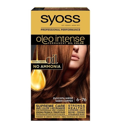 Syoss, Oleo Intense, farba do włosów, 6-76 Złocista miedź Syoss