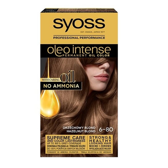 Syoss, Oleo Intense, farba do włosów, 6-80 Orzechowy blond Syoss