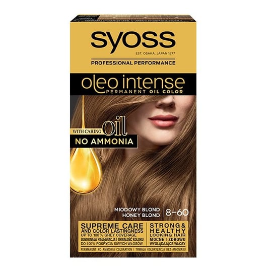 Syoss, Oleo Intense, farba do włosów, 8-60 Miodowy Blond, 115 ml Syoss