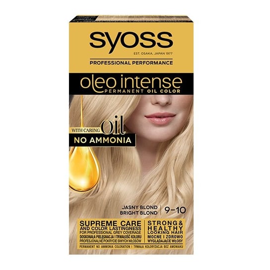 Syoss, Oleo Intense, farba do włosów, 9-10 Jasny blond Syoss