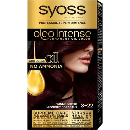 Syoss Oleo intense farba do włosów trwale koloryzująca z olejkami 3-22 winne bordo Syoss
