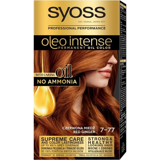 Syoss Oleo intense farba do włosów trwale koloryzująca z olejkami 7-77 czerwona miedź Syoss