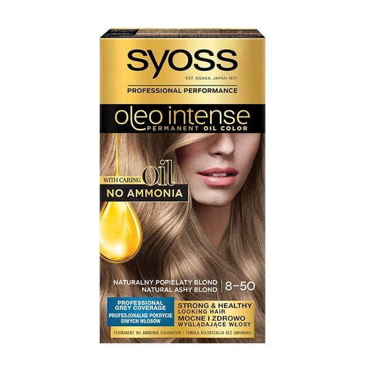 Syoss Oleo intense farba do włosów trwale koloryzująca z olejkami 8-50 naturalny popielaty blond Syoss