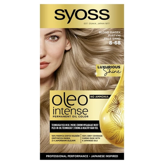 Syoss Oleo Intense, Farba Do Włosów Trwale Koloryzująca Z Olejkami, 8-68 Blond Piasek Pustyni Syoss