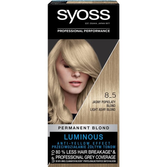 Syoss Permanent blond farba do włosów trwale koloryzująca 8_5 jasny popielaty blond Syoss